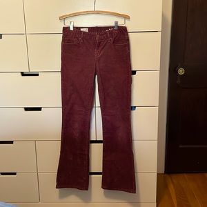 Gap corduroys, “perfect boot” cut, purple/wine, size 4.